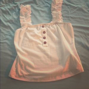 Shein ruffle crop tank top